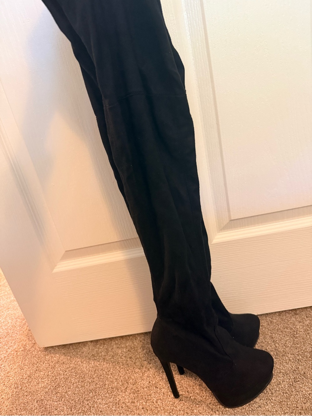 Black Thigh high Stiletto Boots - Women